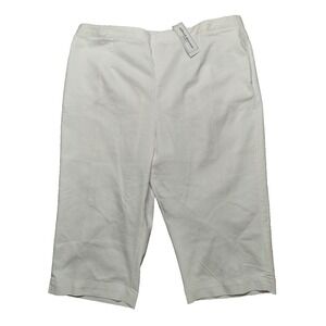 Alfred Dunner Classics Women Plus 24W Pull-On White Denim Capri Pants NEW